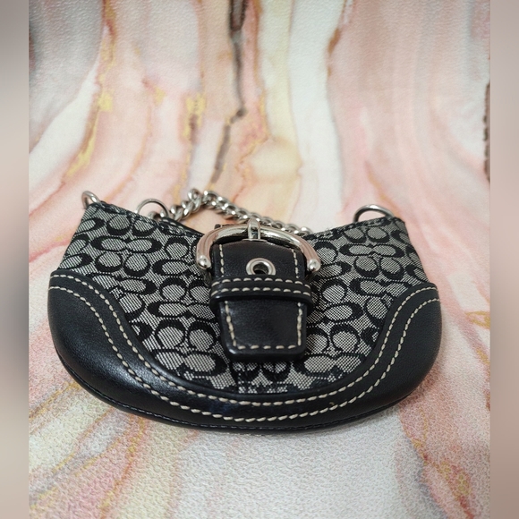 Authentic Coach Signature Mini Soho Pouch Charm Keychain Y2K - Picture 5 of 14